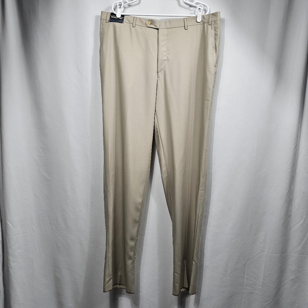 NWT Trussini Boyds Philadelphia 100s Wool Dress Pants Trouser Size 58 Khaki